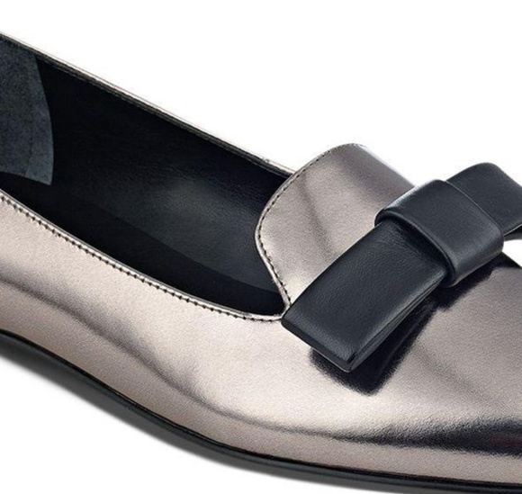 Ivanka Trump Lelle Pewter Bow Flats - Picture 3 of 7